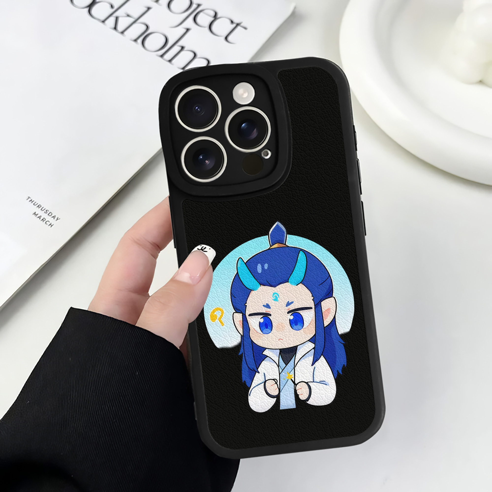 （画像用） Ne Zha 2 ナタ 魔童の大暴れ 【iPhone 16シリーズ対応】シリコンスマホケース（レザー調） 材質：シリコン